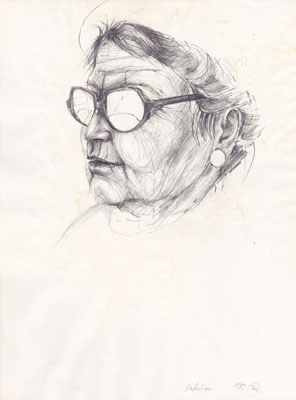 Skizze 'Dame mit Brille', 1989