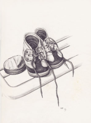 Skizze 'Kinderschuhe', 1989