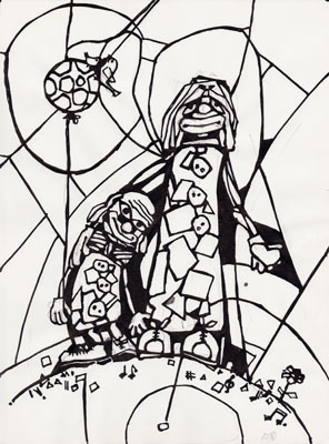 Skizze 'Zwei Clowns', 1989