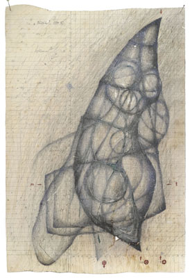 Zeichnung 'Pieta', 1994, frühe Studie zum Thema einer Pieta