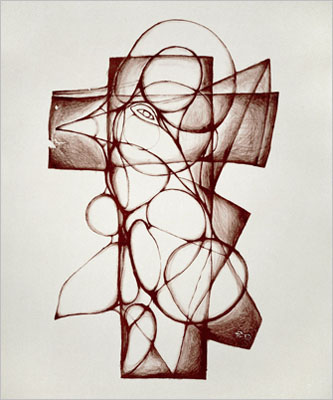 colored lithograph 'ANNUNCIATION I', 1996